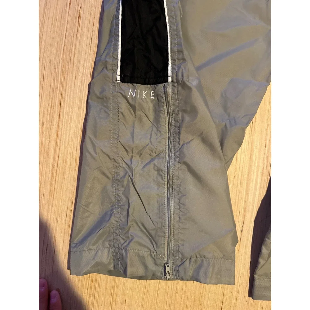 Nike Mens Track Pants Grey Black Piping Zipper Ankle XL Athletic Trousers